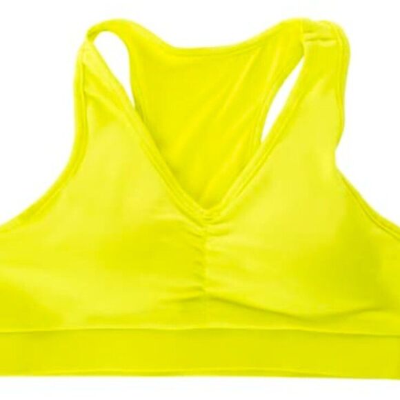 Series 8 Fitness Fluorescent Yellow Active Runched Sports Bra - Picture 1 of 8